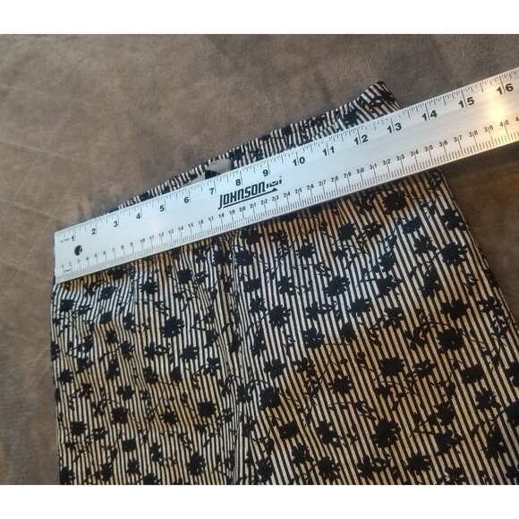 D. Exterior Women's Ankle Pants Mid-Rise Striped Floral Print Size 40 Straight - Picture 4 of 7